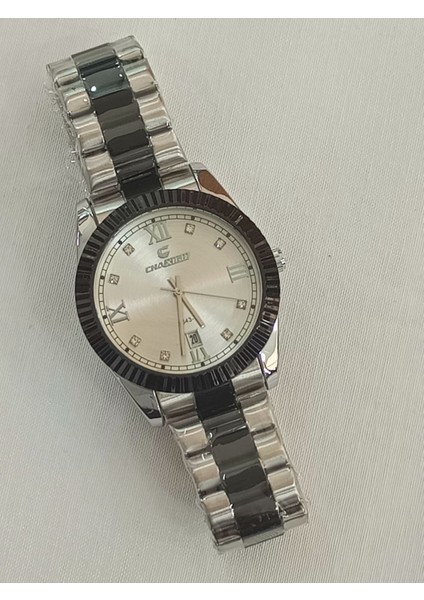 Çelik kordonlu, takvim göstergeli, metalik üstüne siyah kaplama, Rolex modeli, su geçirmez, 2 yıl garantili Unisex Kol Saati fırsatları