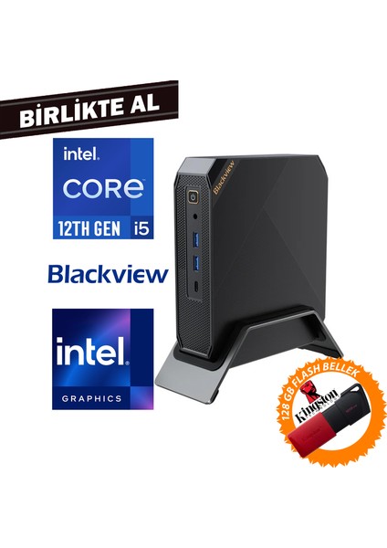 MP200 I5-12450H 32GB 1tb SSD Windows 11 Pro Mini Pc + 128 GB Flash Disk MP200161I5 023