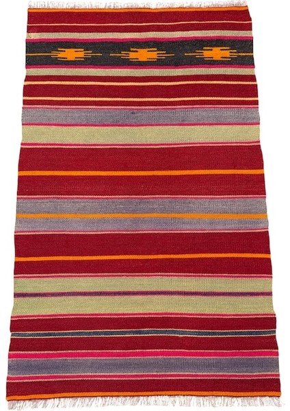 El Dokuma Sıfır Cecim Kilimi 64X105 Kırmızı Yün Kilim
