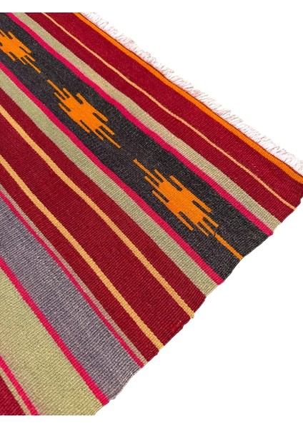 El Dokuma Sıfır Cecim Kilimi 64X105 Kırmızı Yün Kilim indirimleri