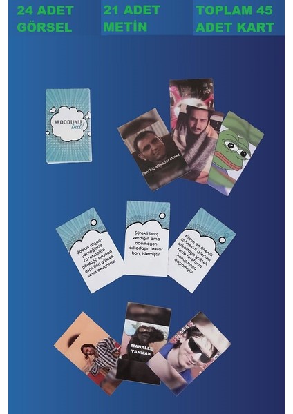 Moodunu Bul Mini Klasik Kart Oyunu 1.paket 45 Kart fiyatları