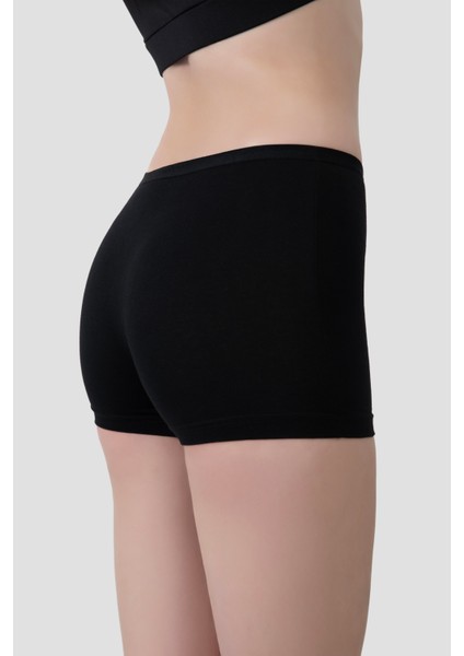 3'lü Paket Kadın Karışık Renkli Boxer Şort Pamuklu Likralı modelleri