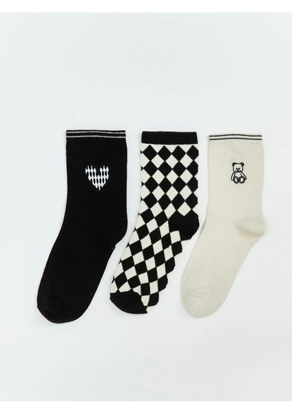Lcw Desenli Kadın Soket Çorap 3'lü (W5)