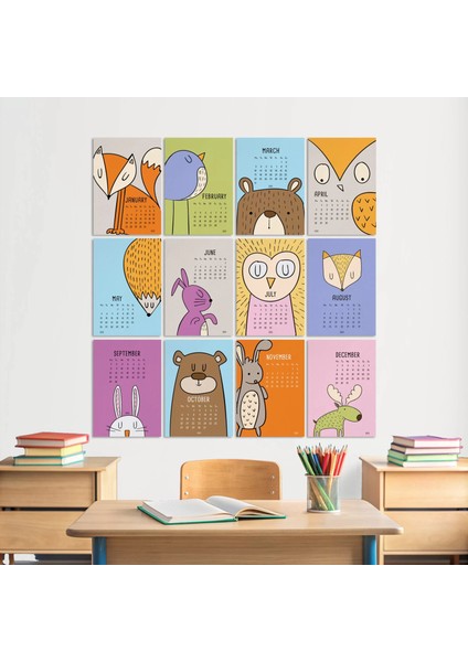 2026 Takvim, Sevimli Hayvanlar Duvar Takvimi, A4 Poster Takvim, 33X48 cm Poster Takvim, Renkli ve Eğlenceli