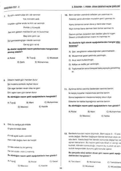 Istasyon Ayt Edebiyat Soru Bankası – 240 Sayfa modelleri