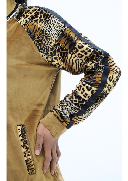 Leopar Kombinli Kadife Eşofman Takım fiyatları