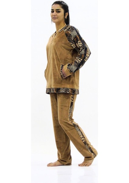 Leopar Kombinli Kadife Eşofman Takım indirimleri