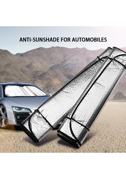 Metalize Araba Ön Cam Güneşliği Torpido Koruyucu Oto Güneşlik Paneli Ön Cam Brandası 130 x 60 cm modelleri