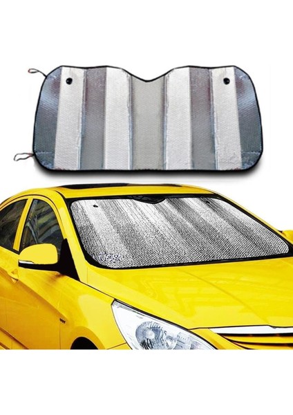 Metalize Araba Ön Cam Güneşliği Torpido Koruyucu Oto Güneşlik Paneli Ön Cam Brandası 130 x 60 cm fırsatları