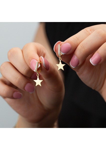 Yıldız Taşlı Küpe