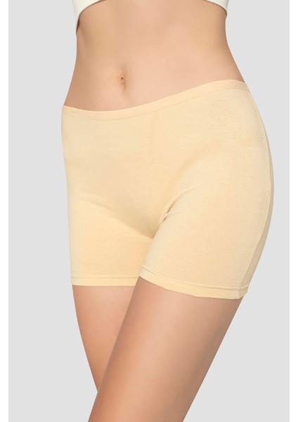 3'lü Paket Kadın Ten Boxer Şort Pamuklu Likralı modelleri