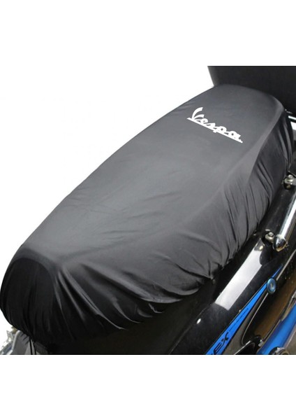 Vespa Px Uyumlu Sele Kılıfı Siyah Sele Örtüsü Su Geçrimez Logolu Sele Kılıfı