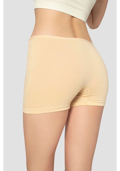 3'lü Paket Kadın Ten Boxer Şort Pamuklu Likralı fırsatları