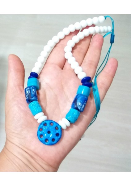 Süryani Nazar Bodrum Cam ve Gana Krobo Cam Boncuklu Ayarlanabilir Ipli Kolye fırsatları