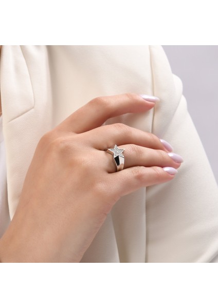 0.13 Karat Pırlanta Yüzük, Yıldız Motifli, Gerçek Pırlanta, Sertifikalı Mücevher modelleri