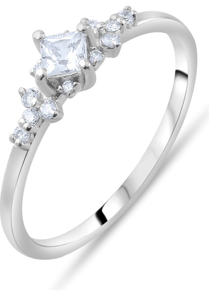 0.27 Karat Pırlanta Safir Yüzük, Gerçek Pırlanta, Sertifikalı Mücevher