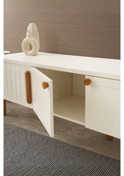 Odern Modern Yemek Odası Takımı MDF Malzemeden Açılır Dikdörtgen Masa 6 Sandalyeli