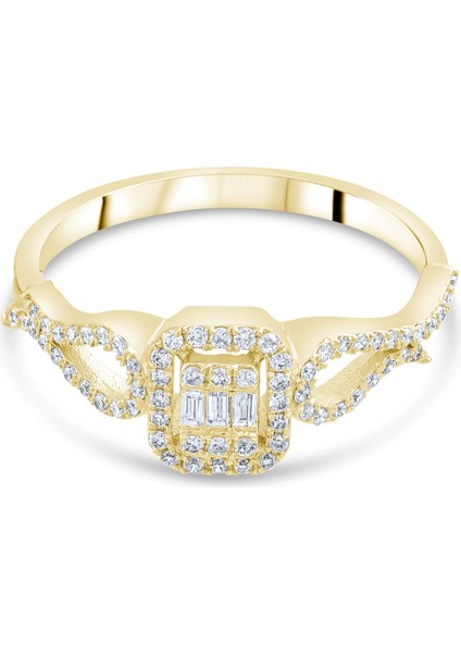 0.32 Karat Baget Pırlanta Yüzük, Gerçek Pırlanta, Sertifikalı Mücevher fırsatları