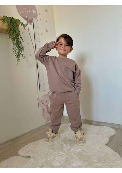 Detaylı 3 Ip Şardonsuz Erkek Çocuk Kışlık Eşofman Takımı