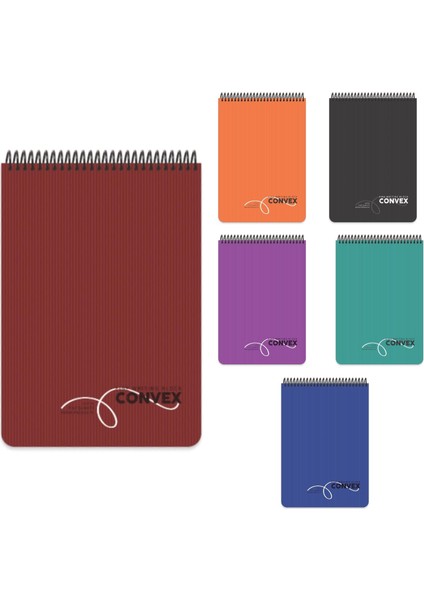 Convex A6 100 Yaprak Plastik Kapak Üstten Spiralli Not Defteri Çizgili (1648)