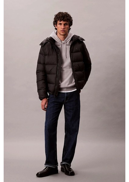 Uzun Kollu Çıkarılabilir Kapüşonlu Şişme Erkek Siyah Mont LV04RC518G-UB1 fiyatları