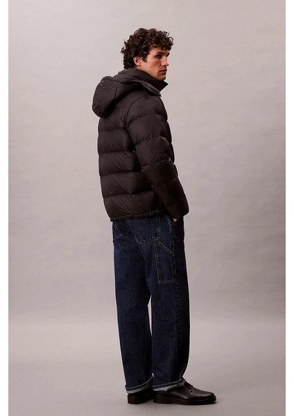 Uzun Kollu Çıkarılabilir Kapüşonlu Şişme Erkek Siyah Mont LV04RC518G-UB1 modelleri