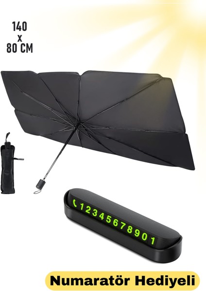Katlanabilir Oto Güneşlik Şemsiye Araç Içi Koruma Perdesi – Numaratör Hediyeli Numaratör Hediyeli!
