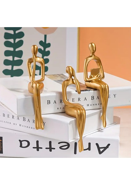 Modern Gold Düşünür Figür Dekor Seti (3'lü) fiyatları