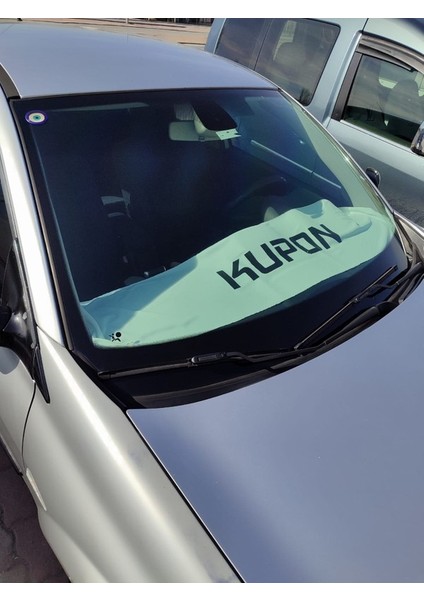 Kupon Baskılı Oto Göğüs Havlusu Örtüsü Beyaz