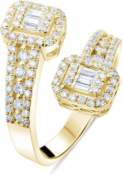 0.70 Karat Baget Pırlanta Yüzük, Gerçek Pırlanta, Sertifikalı Mücevher