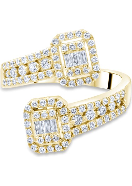 0.70 Karat Baget Pırlanta Yüzük, Gerçek Pırlanta, Sertifikalı Mücevher fırsatları