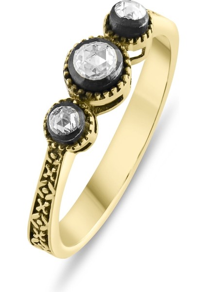 0.26 Karat Tria Pırlanta Yüzük, Gerçek Pırlanta, Sertifikalı Mücevher