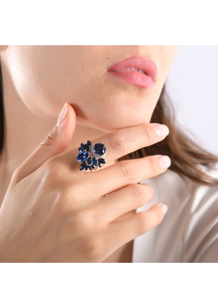 7.47 Karat Pırlanta Safir Yüzük, Gerçek Pırlanta, Sertifikalı Mücevher modelleri