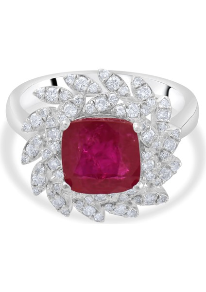 4.10 Karat Pırlanta Yakut Yüzük, Gerçek Pırlanta, Sertifikalı Mücevher fırsatları