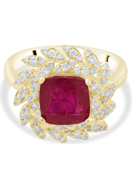 4.10 Karat Pırlanta Yakut Yüzük, Gerçek Pırlanta, Sertifikalı Mücevher fırsatları