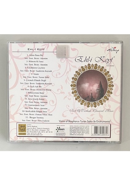 Ehl-I Keyf Enstrumantal CD ((Orjinal Dönem Baskı Cd) fiyatları