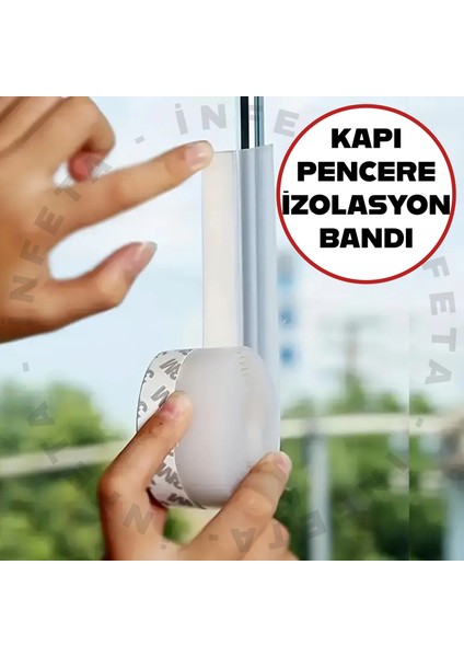5 Metre Şeffaf Rüzgar Geçirmez Kapı Pencere Izolasyon Bandı Rüzgar Kesici