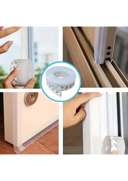 5 Metre Şeffaf Rüzgar Geçirmez Kapı Pencere Izolasyon Bandı Rüzgar Kesici modelleri