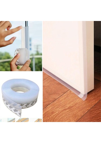 5 Metre Şeffaf Rüzgar Geçirmez Kapı Pencere Izolasyon Bandı Rüzgar Kesici indirimleri