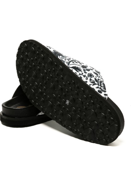 Kadın Terlik Galıa G106360 Genuins Vegan Tile Black