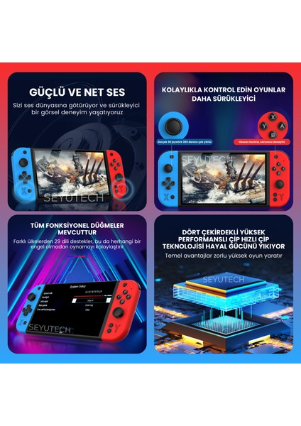 G90 Oyun Konsolu Yeni Nesil El Atarisi 2000 Mah Batarya 10.000+ Oyun 7inç Hd Ekran fırsatları