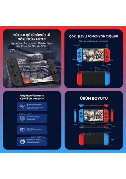 G90 Oyun Konsolu Yeni Nesil El Atarisi 2000 Mah Batarya 10.000+ Oyun 7inç Hd Ekran indirimleri