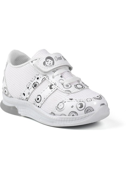 Unisex Bebe Beyaz Desenli Işıklı Cırtlı Sneaker Günlük Spor Ayakkabı modelleri
