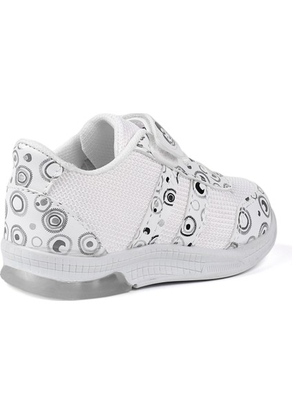 Unisex Bebe Beyaz Desenli Işıklı Cırtlı Sneaker Günlük Spor Ayakkabı indirimleri