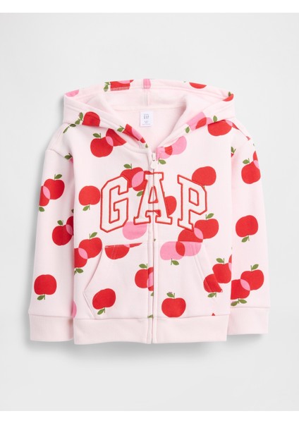 Kız Bebek Pembe Gap Logo Fermuarlı Sweatshirt