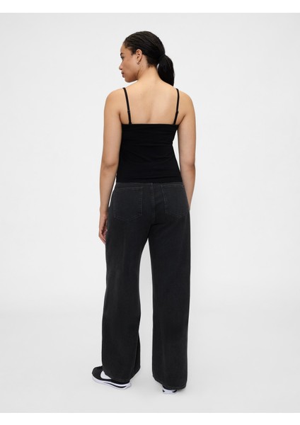 Kadın Siyah Wide Leg Denim Pantolon fiyatları