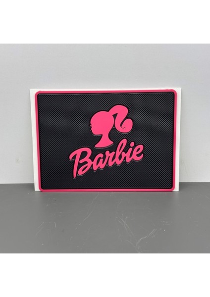 Siyah Zemin Pembe Barbie Kaydırmaz Torpido Pedi