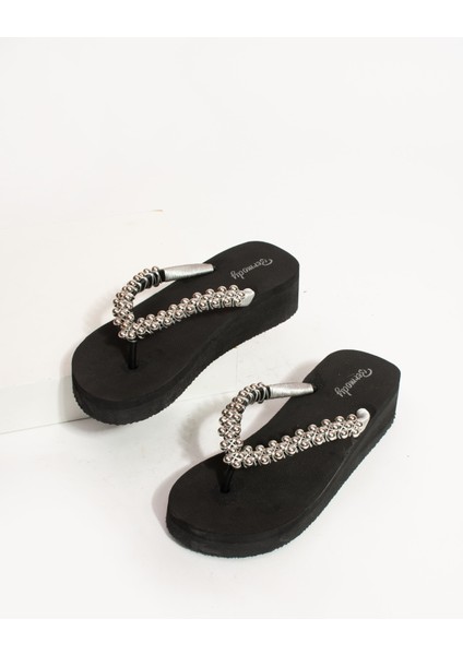 Sandy Gümüş Taşlı Kadın Parmak Arası Plaj Terlik modelleri