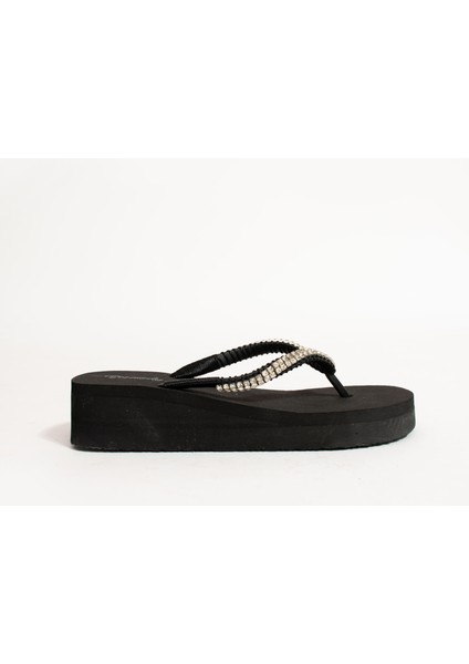 Adel Platform Gümüş Taşlı Kadın Parmak Arası Terlik fırsatları