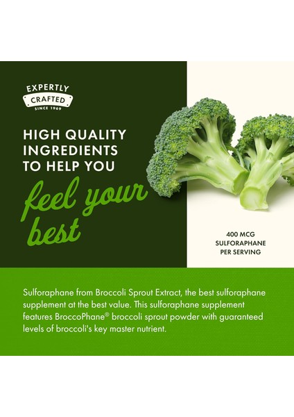 Sulforaphane - Broccoli Sprout Extract 400 Mcg – 60 Vege Kapsül modelleri